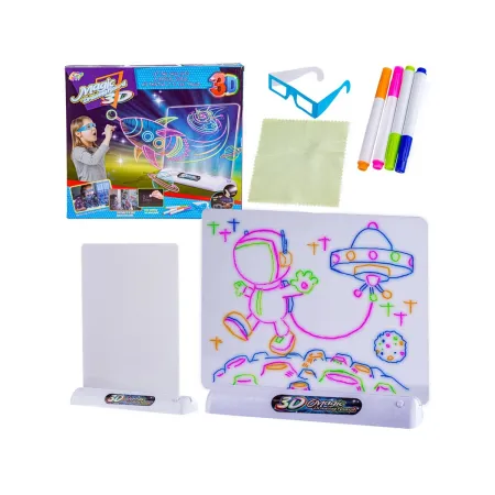 Magiczna, Podświetlana Tablica Do Malowania Rysowania + Okulary 3D KOSMOS