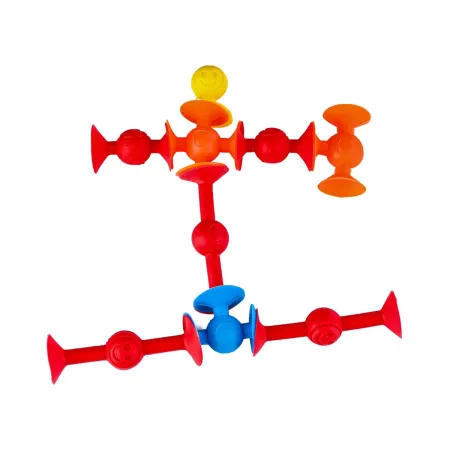 Klocki Konstrukcyjne, Kolorowe Przyssawki, Wesołe Buźki 12 Sztuk-1645148