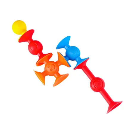 Klocki Konstrukcyjne, Kolorowe Przyssawki, Wesołe Buźki 12 Sztuk-1645151