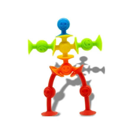Klocki Konstrukcyjne, Kolorowe Przyssawki, Wesołe Buźki 12 Sztuk-1645155