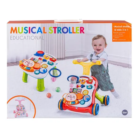 Chodzik Edukacyjny, Muzyczny Pchacz, Stolik BIAŁO-RÓŻOWY-1645193