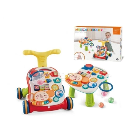 Chodzik Edukacyjny, Muzyczny Pchacz, Stolik CZERWONY-1645215
