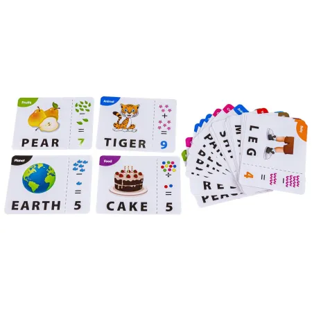 Edukacyjna Gra Słów 2w1 Dopasuj Literki, Nauka Języka Angielskiego I Matematyki Nauka Liczenia Fiszki-1645292