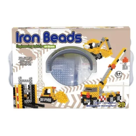 Prasowanka, Koraliki Do Prasowania, Zestaw POJAZDY BUDOWLANE 3D 3000 Sztuk-1645319