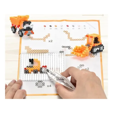 Prasowanka, Koraliki Do Prasowania, Zestaw POJAZDY BUDOWLANE 3D 3000 Sztuk-1645327