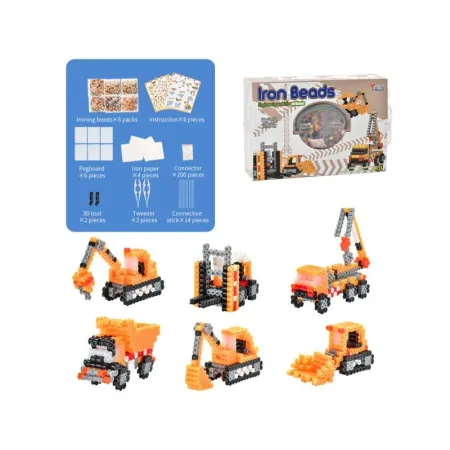 Prasowanka, Koraliki Do Prasowania, Zestaw POJAZDY BUDOWLANE 3D 3000 Sztuk-1645329