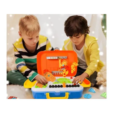 Kreatywna Mozaika W Walizce 258 el. Układanka 3D, Klocki, Wkrętarka Zestaw Konstrukcyjny-1645412