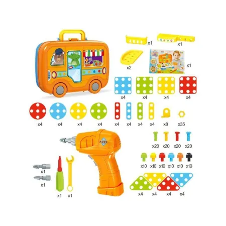 Kreatywna Mozaika W Walizce 258 el. Układanka 3D, Klocki, Wkrętarka Zestaw Konstrukcyjny-1645414