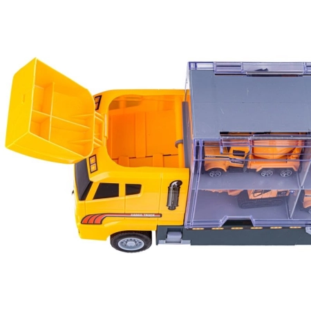 Ciężarówka, Transporter + Auta, Otwierana Laweta, Pojazdy Budowlane 7w1-1645444