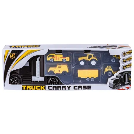 Czarna Ciężarówka, Transporter + Auta, Otwierana Laweta, Pojazdy Budowlane, Traktor, Jeep 6w1-1645448