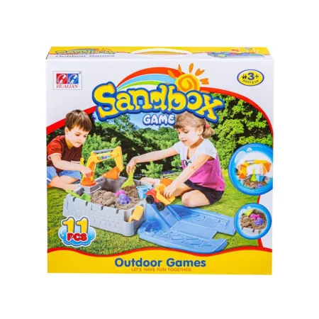 Piaskownica Zamek + Akcesoria, Koparka, Basen, Zjeżdżalnia-1645512