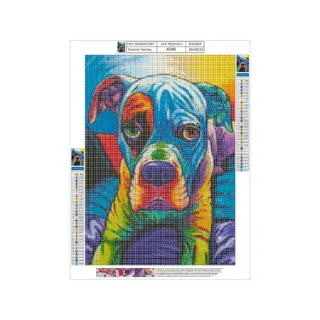 Haft Diamentowy, Obraz, Mozaika Diamentowa Diamond Painting, PIES W KOLORZE 30x40cm-1645565