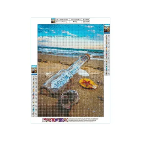 Haft Diamentowy, Obraz, Mozaika Diamentowa Diamond Painting, LIST W BUTELCE 30x40cm-1645589