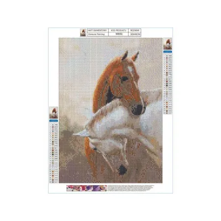 Haft Diamentowy, Obraz, Mozaika Diamentowa Diamond Painting, DWA KONIE 30x40cm-1645597