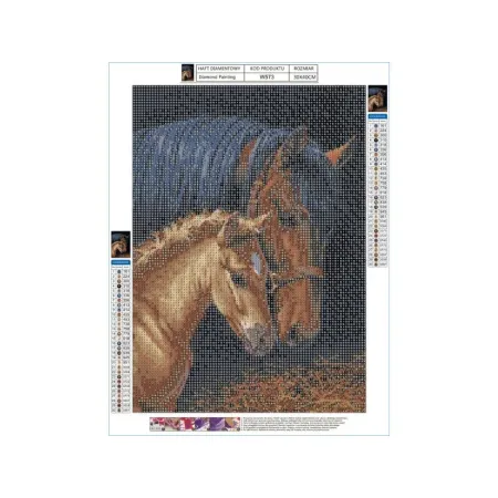 Haft Diamentowy, Obraz, Mozaika Diamentowa Diamond Painting, KOŃ I ŹREBIĘ 30x40cm-1645609