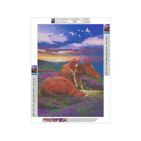Haft Diamentowy, Obraz, Mozaika Diamentowa Diamond Painting, DWA KONIE - GÓRY 30x40cm-1645629
