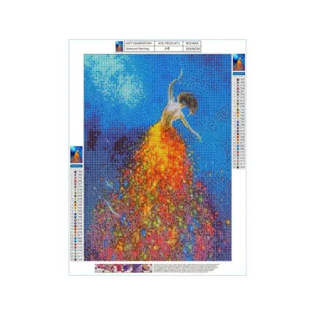 Haft Diamentowy, Obraz, Mozaika Diamentowa Diamond Painting, KOLOROWA SUKIENKA 30x40cm-1645680