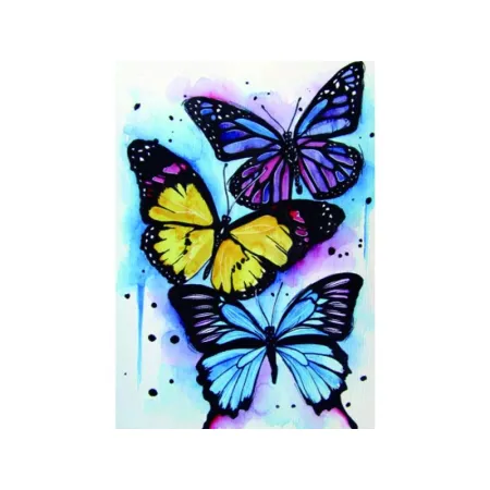 Haft Diamentowy, Obraz, Mozaika Diamentowa Diamond Painting, KOLOROWE MOTYLE 30x40cm