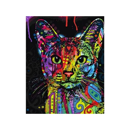 Haft Diamentowy, Obraz, Mozaika Diamentowa Diamond Painting, KOT W KOLORZE 30x40cm