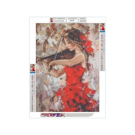 Haft Diamentowy, Obraz, Mozaika Diamentowa Diamond Painting, GRA NA SKRZYPCACH 30x40cm-1645719