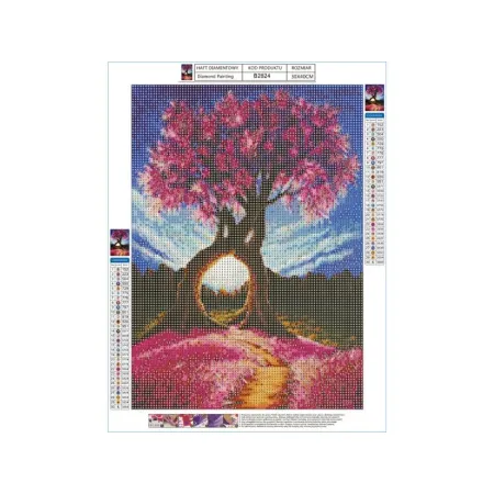 Haft Diamentowy, Obraz, Mozaika Diamentowa Diamond Painting, ABSTRAKCYJNE DRZEWA 30x40cm-1645723
