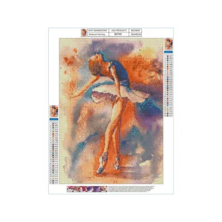 Haft Diamentowy, Obraz, Mozaika Diamentowa Diamond Painting, BALETNICA W TAŃCU 30x40cm-1645731