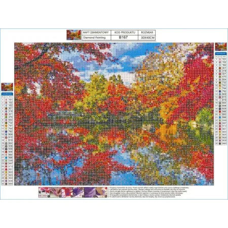 Haft Diamentowy, Obraz, Mozaika Diamentowa Diamond Painting, PARK JESIENIĄ 40x30cm-1645747