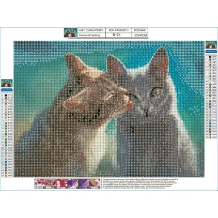 Haft Diamentowy, Obraz, Mozaika Diamentowa Diamond Painting, KOTY 40x30cm-1645751