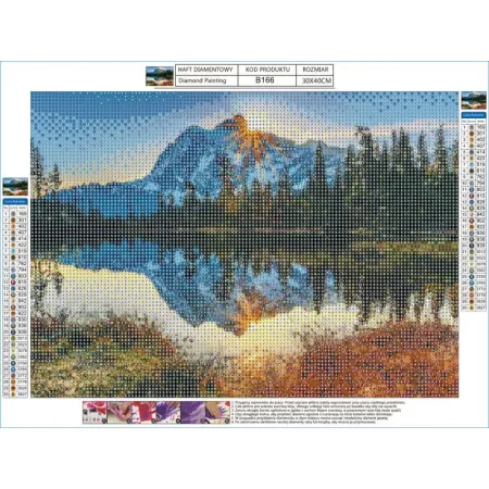 Haft Diamentowy, Obraz, Mozaika Diamentowa Diamond Painting, GÓRSKI KRAJOBRAZ 40x30cm-1645788