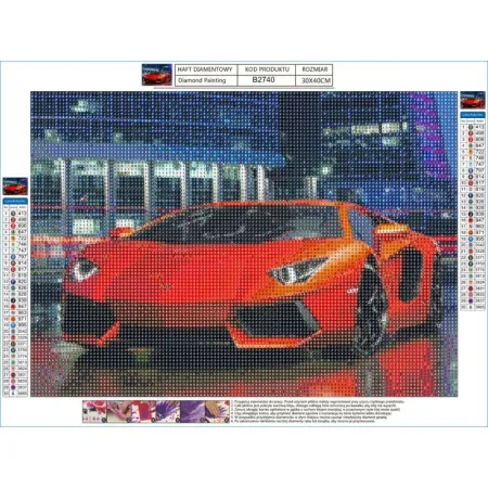 Haft Diamentowy, Obraz, Mozaika Diamentowa Diamond Painting, LAMBORGHINI 40x30cm-1645915