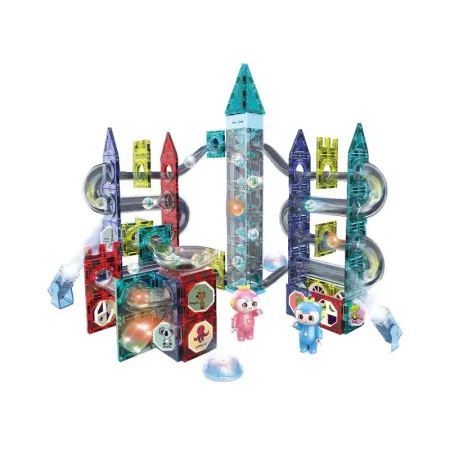 Świecące Klocki Magnetyczne, Tor Kulkowy Dla Kulek 167 Elementów Kulodrom-1645953