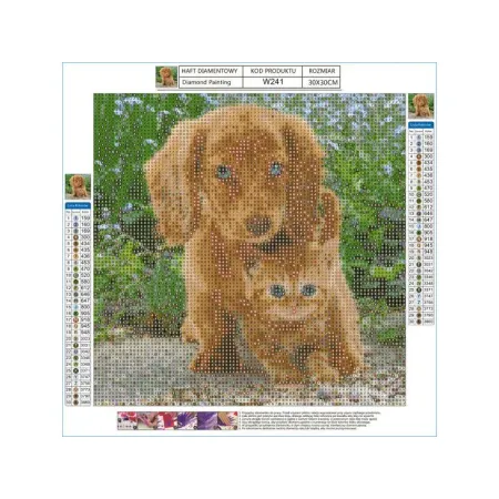 Haft Diamentowy, Obraz, Mozaika Diamentowa Diamond Painting, MALI PRZYJACIELE 30x30cm-1645986