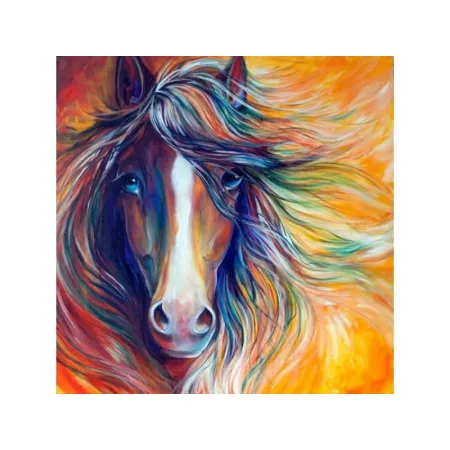 Haft Diamentowy, Obraz, Mozaika Diamentowa Diamond Painting, ABSTRAKCYJNY KOŃ 30x30cm