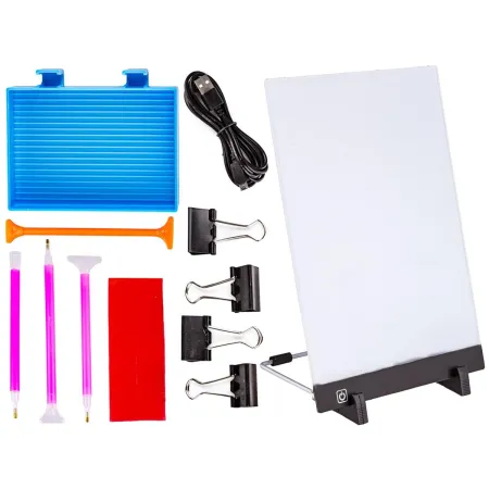 Podświetlana Tablica LED, Tablet, Deska Kreślarska, Kalka, Regulowany Stojak, Do Haftu, Diamond Painting Haft Diamentowy