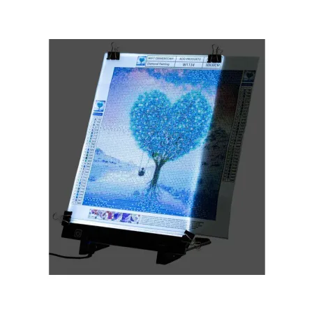 Podświetlana Tablica LED, Tablet, Deska Kreślarska, Kalka, Regulowany Stojak, Do Haftu, Diamond Painting Haft Diamento