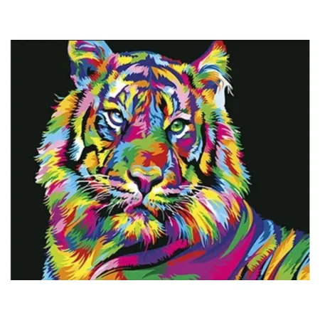 OBRAZ MALOWANIE PO NUMERACH RAMA 50x40cm TYGRYS W KOLORZE