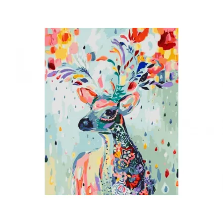 OBRAZ MALOWANIE PO NUMERACH RAMA 40x50cm KOLOROWY JELEŃ