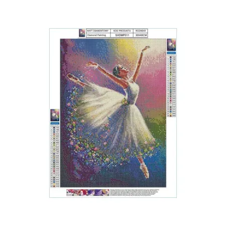 Haft Diamentowy, Obraz, Mozaika Diamentowa Diamond Painting, TAŃCZĄCA BALETNICA 30x40cm-1646366