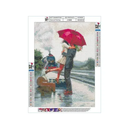 Haft Diamentowy, Obraz, Mozaika Diamentowa Diamond Painting, POŻEGNANIE NA PRZYSTANKU 30x40cm-1646370