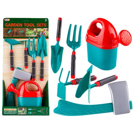 Zestaw Narzędzi Ogrodowych Dla Dzieci 6 Elementów Łopatka Konewka Motyka