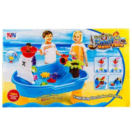 Piaskownica Wodna Basen Statek Piracki - Stolik + Akcesoria Foremki-1646451