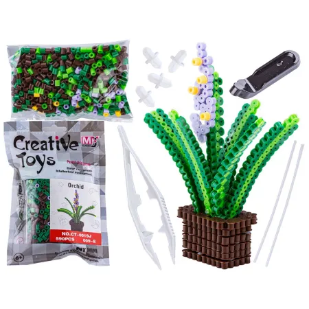 Koraliki do prasowania Wersja 3D, Szablon Kwiatek Wrzos Lawenda, Saszetka, Prasowanka