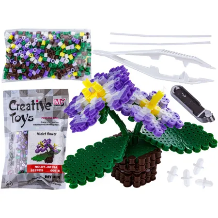 Koraliki do prasowania Wersja 3D, Szablon Kwiatek Bratki, Saszetka, Prasowanka