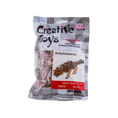 Koraliki do prasowania Wersja 3D, ANKYLOZAUR, DINOZAUR, Saszetka, Prasowanka-1646919