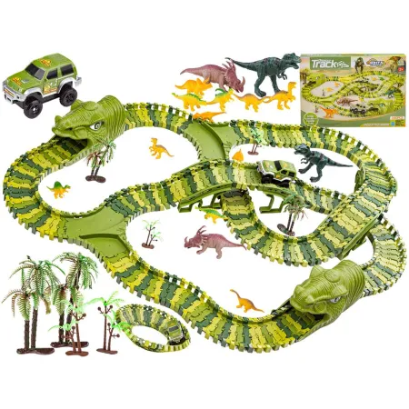 Duży Tor Samochodowy, Wyścigowy - Park Dinozaurów 270 El. ( 240 + 30 )