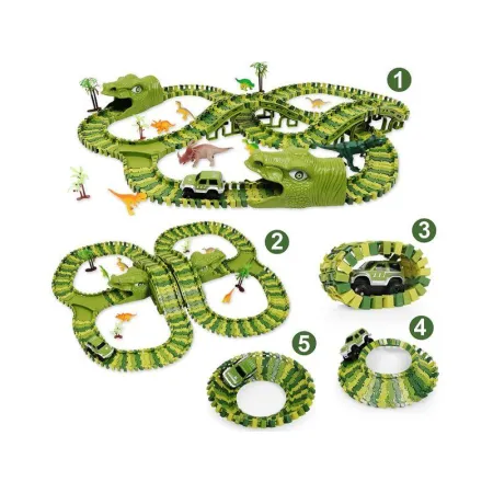 Duży Tor Samochodowy, Wyścigowy - Park Dinozaurów 270 El. ( 240 + 30 )-1647065