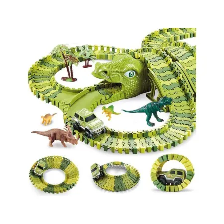 Duży Tor Samochodowy, Wyścigowy - Park Dinozaurów 270 El. ( 240 + 30 )-1647067