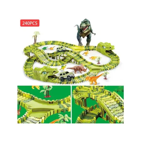 Duży Tor Samochodowy, Wyścigowy - Park Dinozaurów 270 El. ( 240 + 30 )-1647068