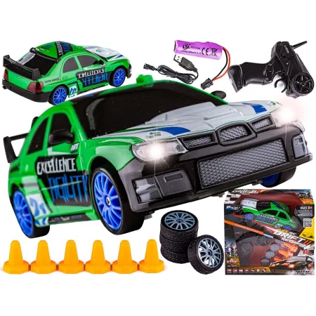 Samochód Do Driftu, Auto RC Drift 1:24 2,4 GHz 4WD ZIELONY