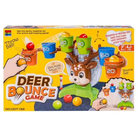 Gra Zręcznościowa Rzucanie Piłeczką Piłką Do Kosza Do Celu, Jelonek + Akcesoria,  Deer Bounce Game-1647213